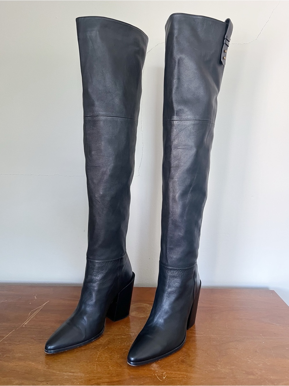 FRAME • Le Mulholland Over The Knee Boot black nappa leather OTK high heel tall - Picture 16 of 16